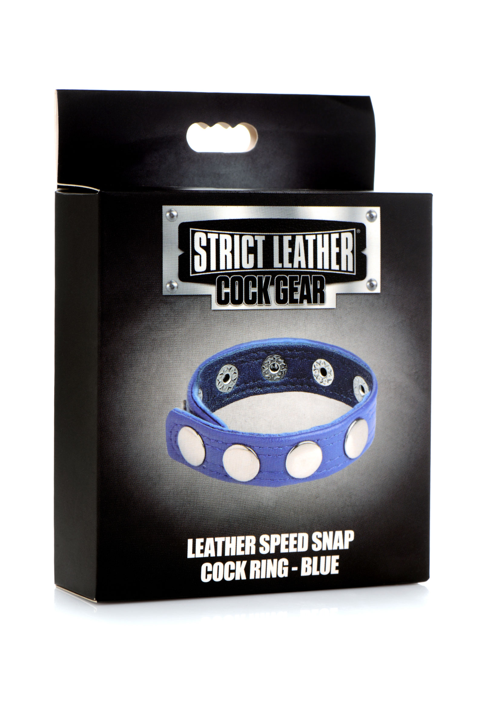 cock gear leather speed snap cock ring blue cock gear leather speed snap cock ring blue