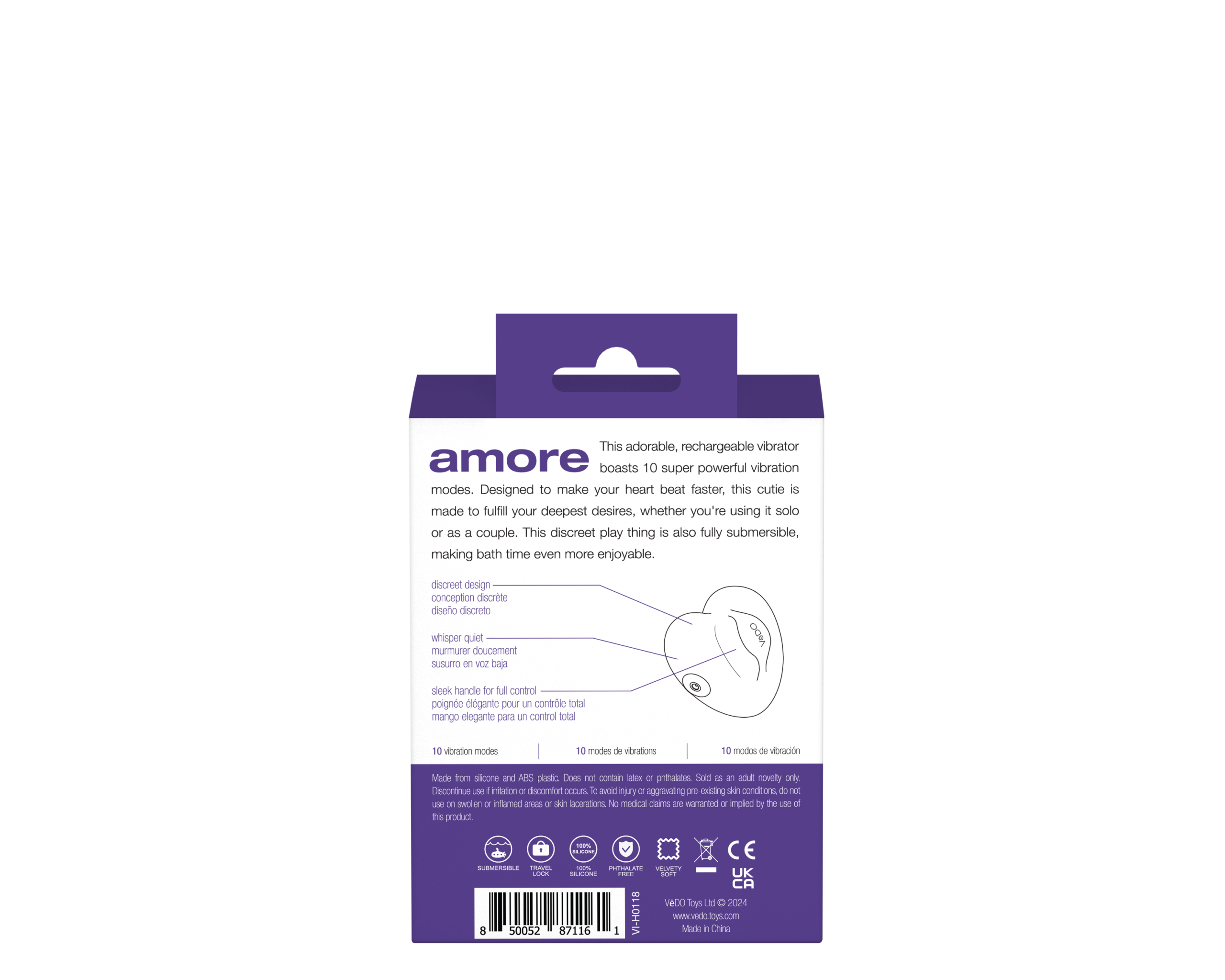amore rechargeable pleasure vibe purple