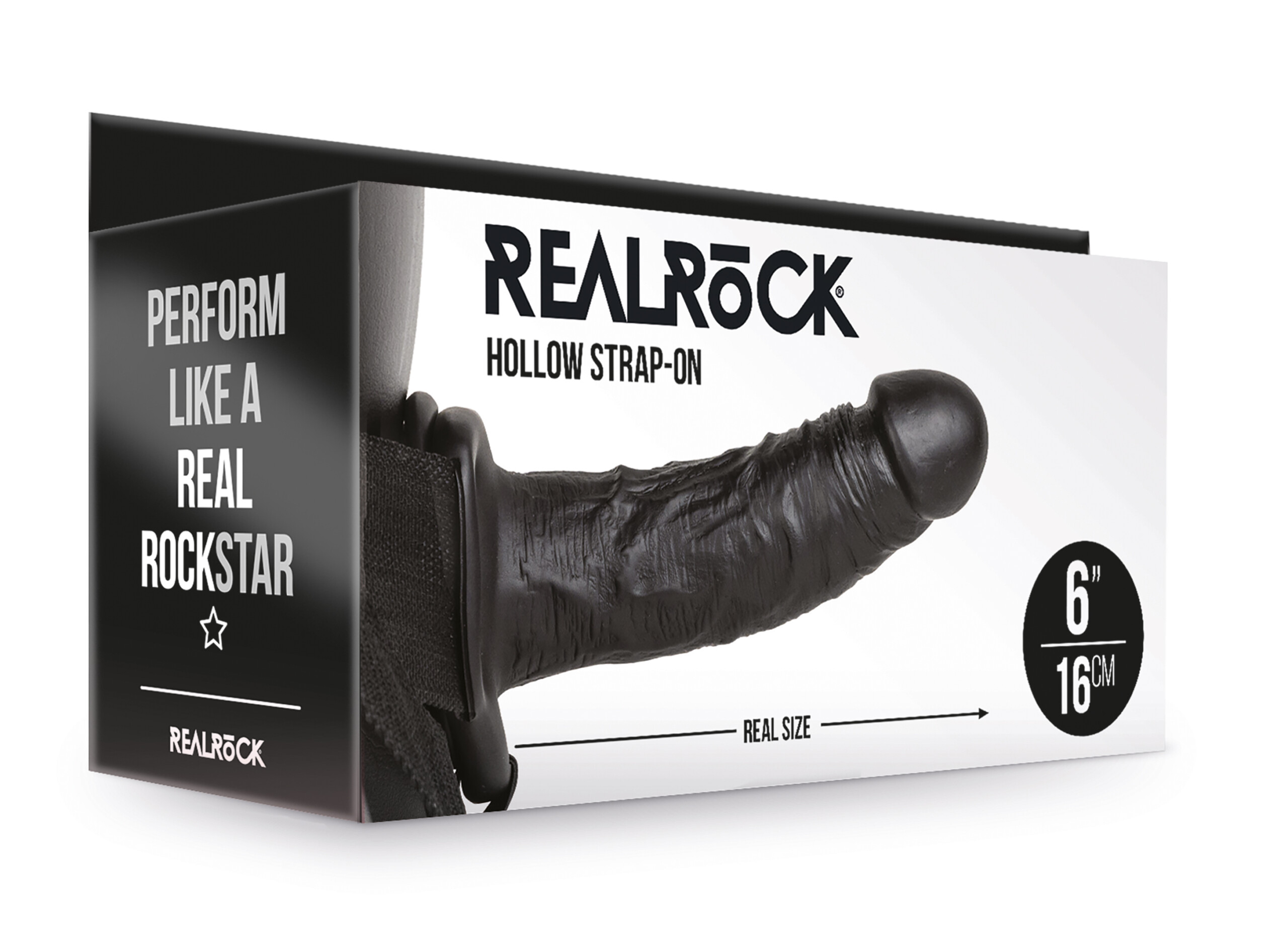 hollow strap on without balls 6 inch black