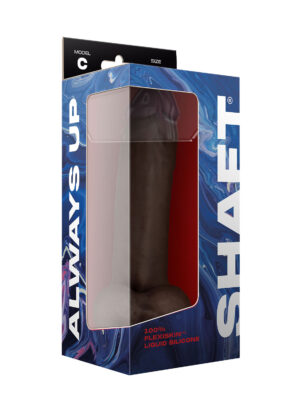 shaft model c 9.5 inch liquid silicone dong with balls mahogany