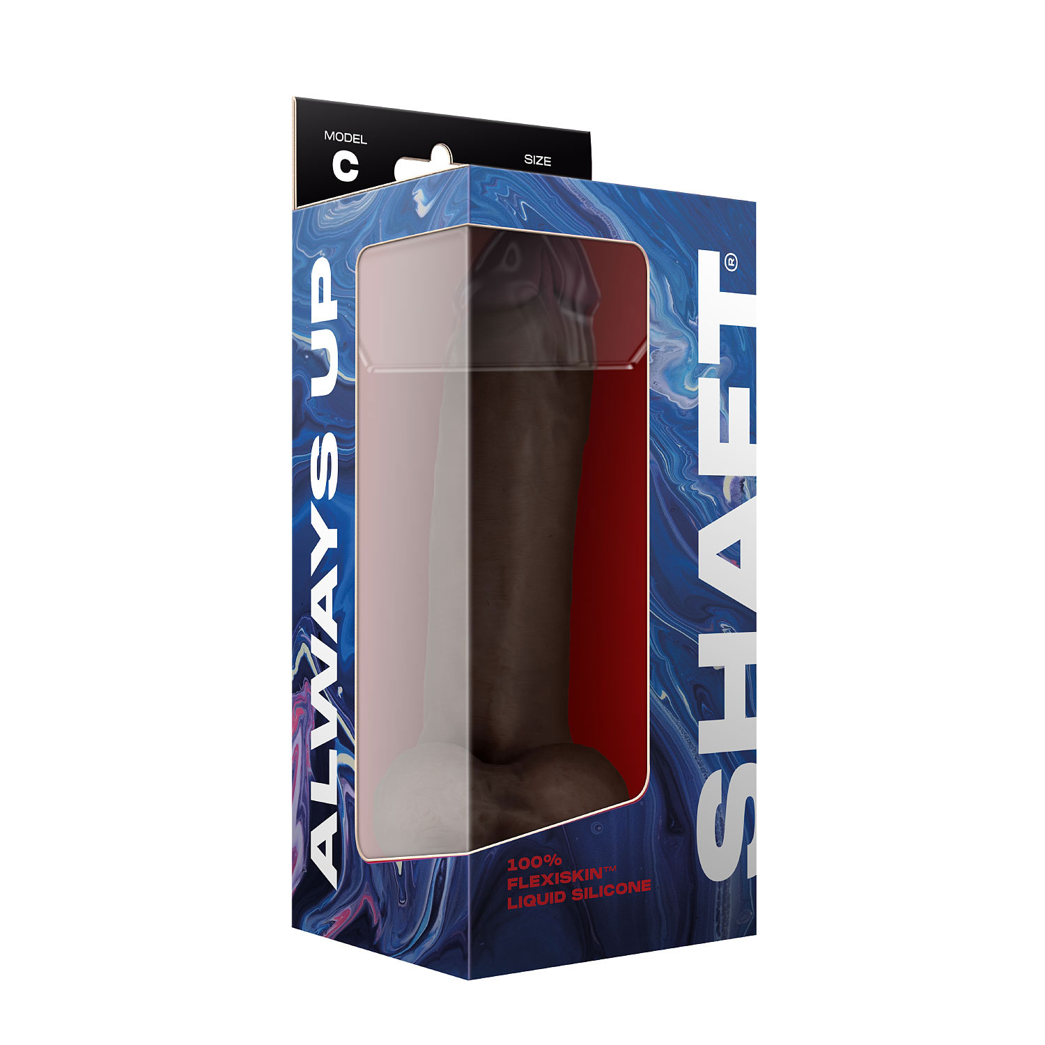 shaft model c 9.5 inch liquid silicone dong with balls mahogany