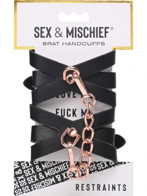 brat handcuffs black / rose gold