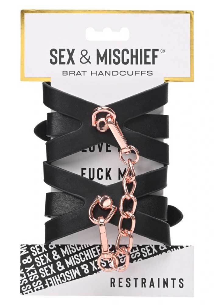 brat handcuffs black / rose gold brat handcuffs black / rose gold