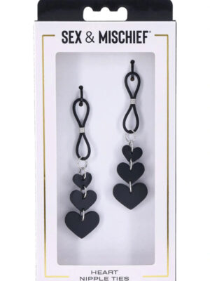 heart nipple ties black