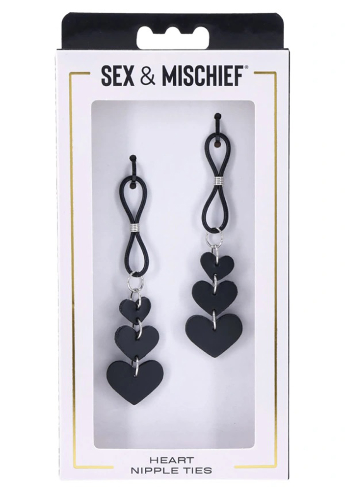 heart nipple ties black
