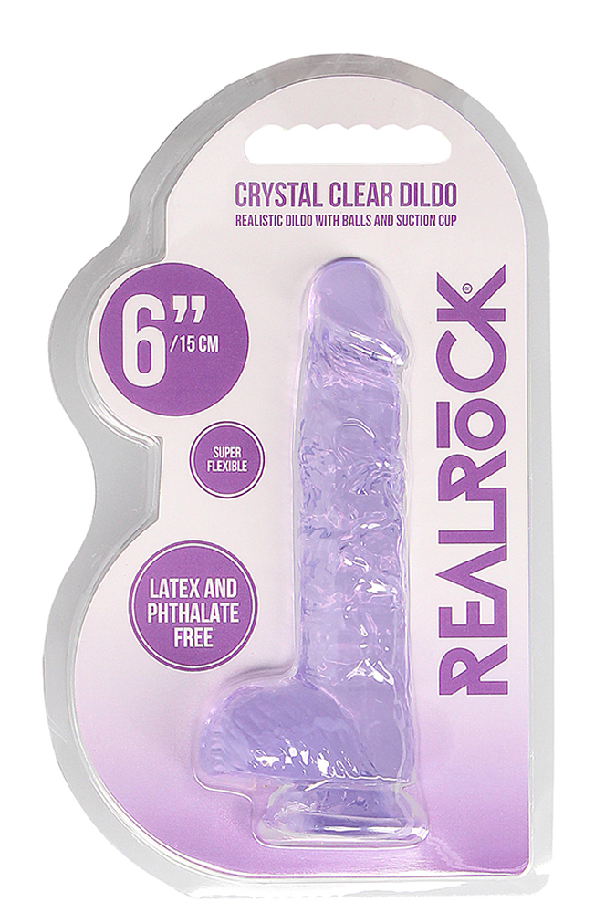 6 inch realistic dildo with balls purple