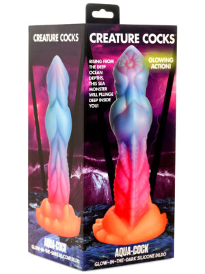 aqua cock glow in the dark silicone dildo