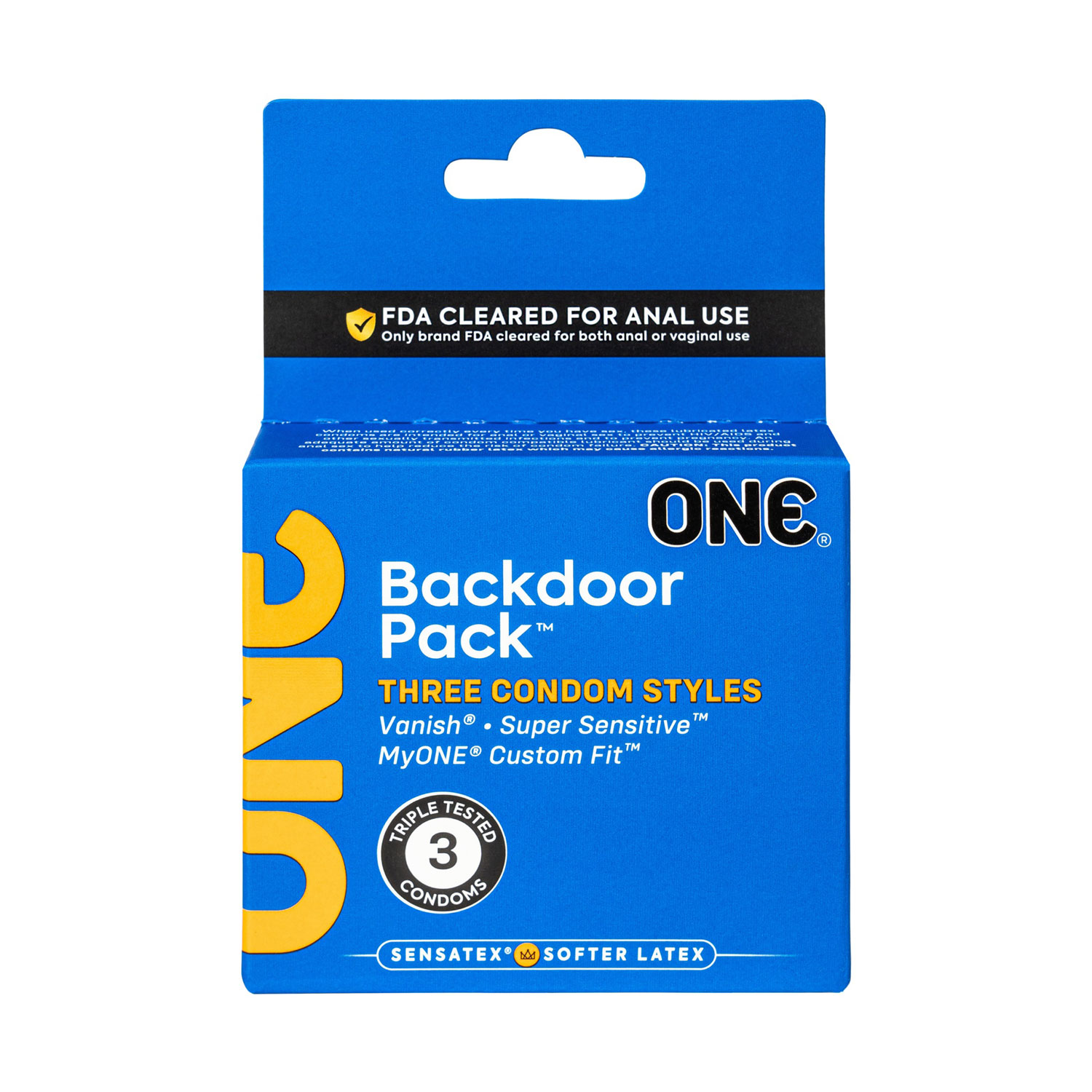 one backdoor 3 count condoms