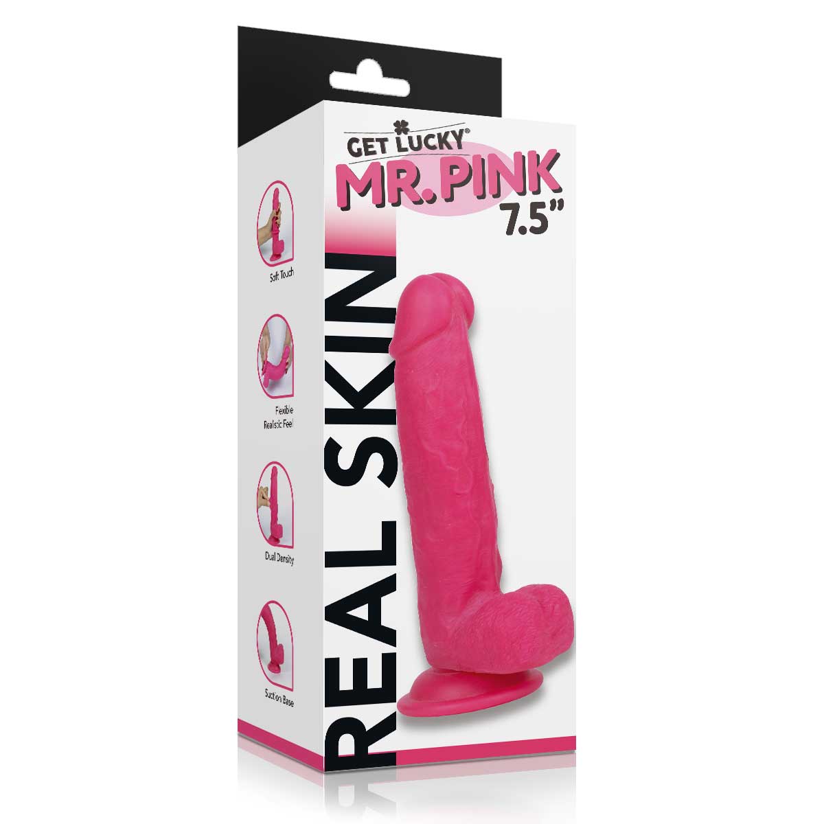 real skin mr. pink 7.5" dual layer dildo