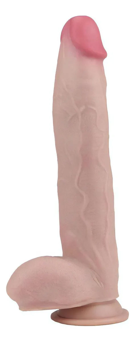 real skin 12 dual layer dildo beige