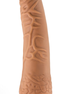 lock on hexanite 7.5 inch dildo with suction cup adapter mocha