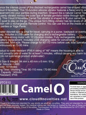 cloud 9 camel toe shaped vibrator with remote pink