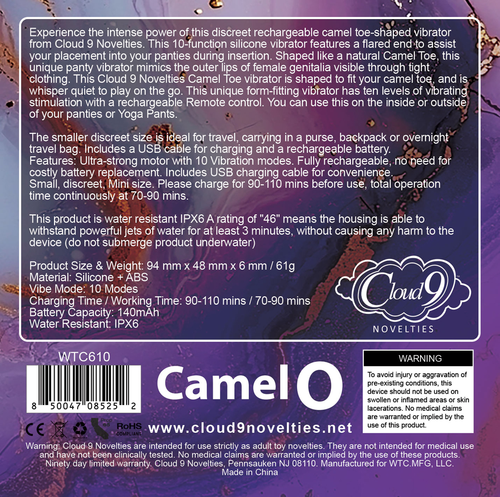 cloud 9 camel toe shaped vibrator with remote pink