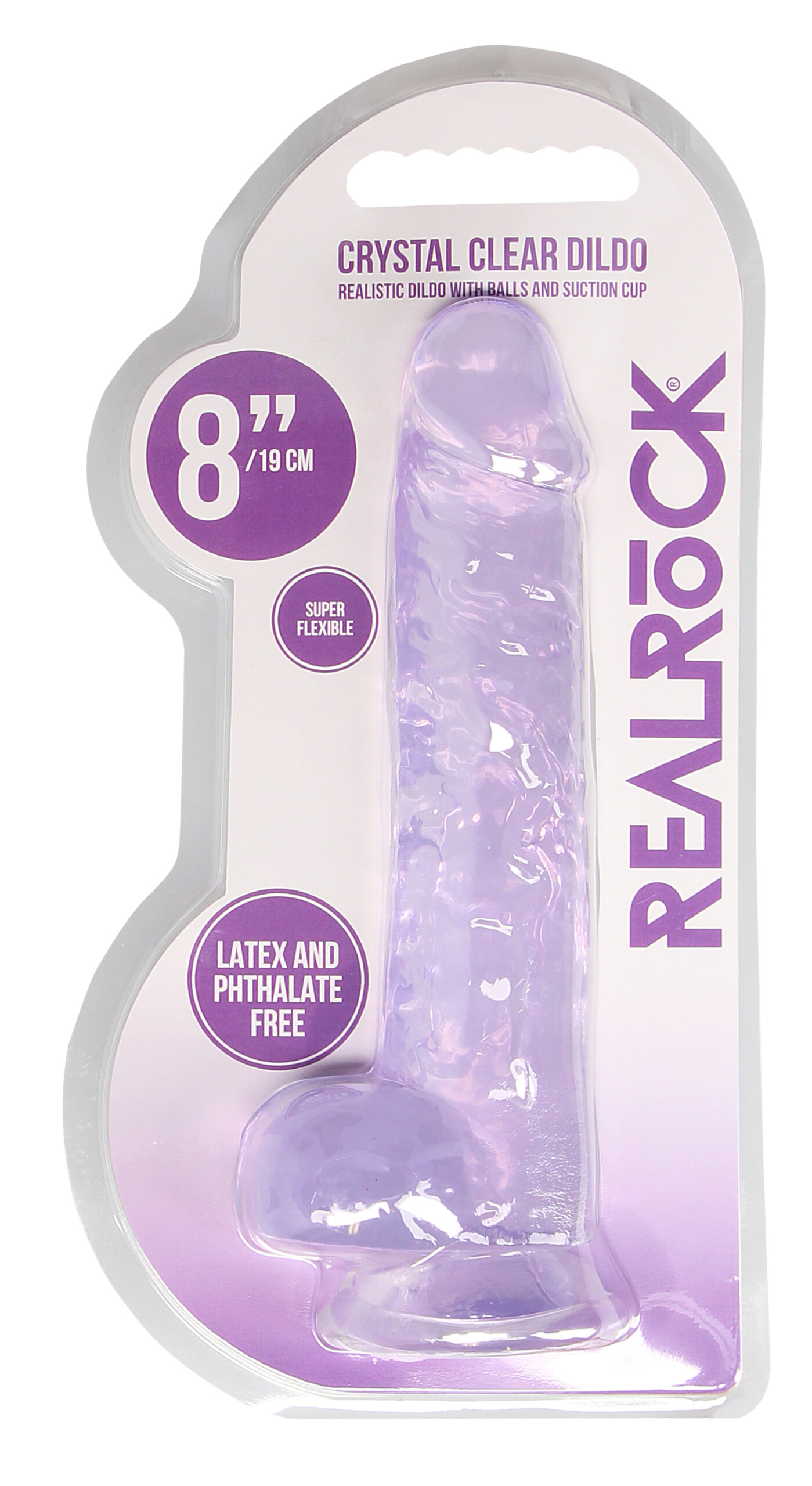 8 inch realistic dildo with balls purple