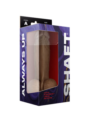 shaft model a 8.5 inch liquid silicone dong with balls oak
