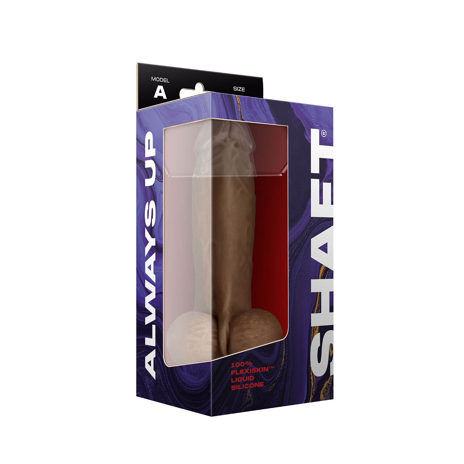 shaft model a 8.5 inch liquid silicone dong with balls oak