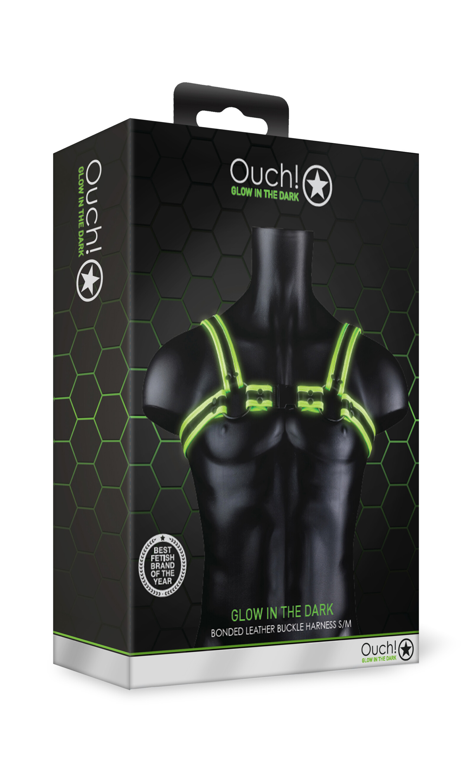 bonded leather buckle harness small/medium glow in the dark