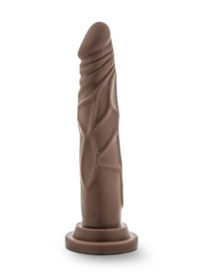 dr. skin silicone dr. carter 7 inch dong with suction cup chocolate