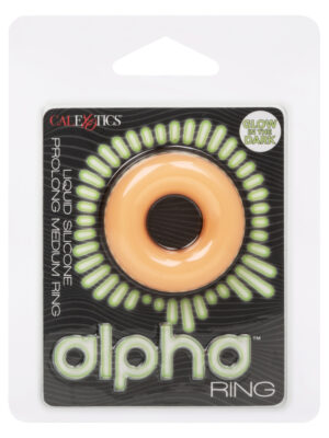 alpha glow in the dark liquid silicone prolong medium ring orange