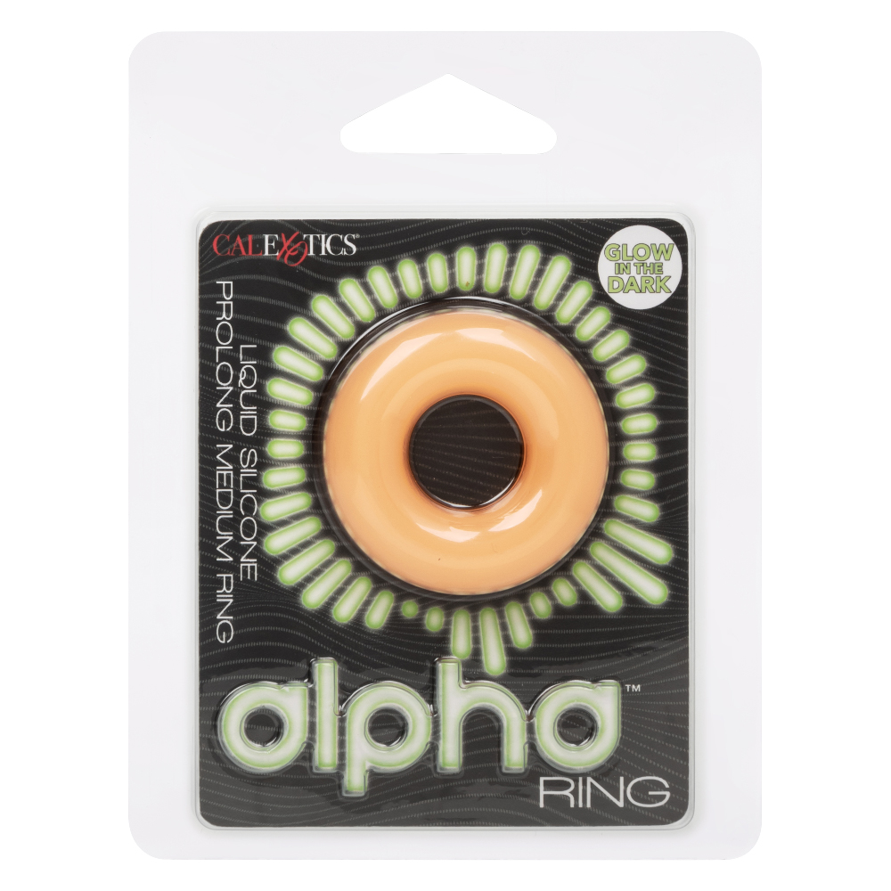 alpha glow in the dark liquid silicone prolong medium ring orange
