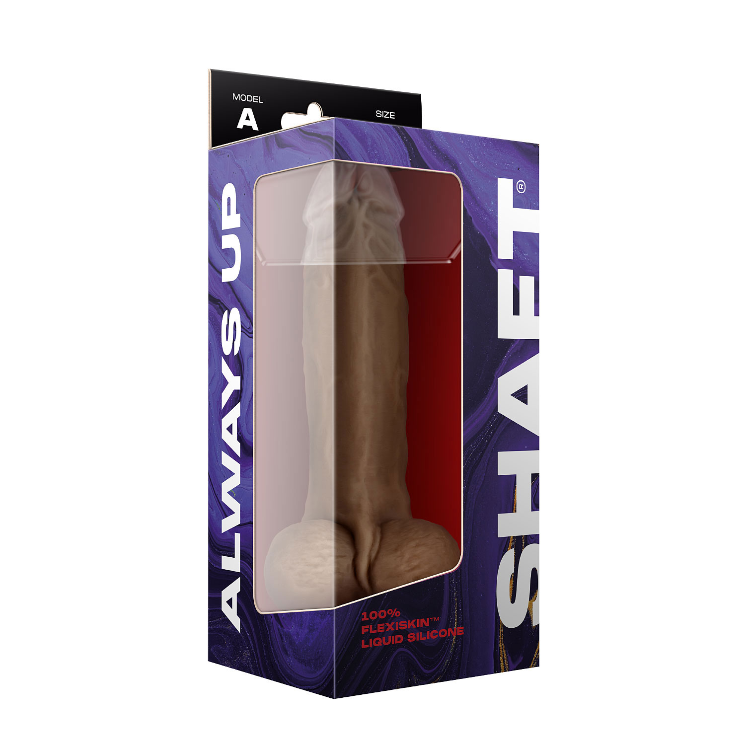 shaft model a 9.5 inch liquid silicone dong with balls oak