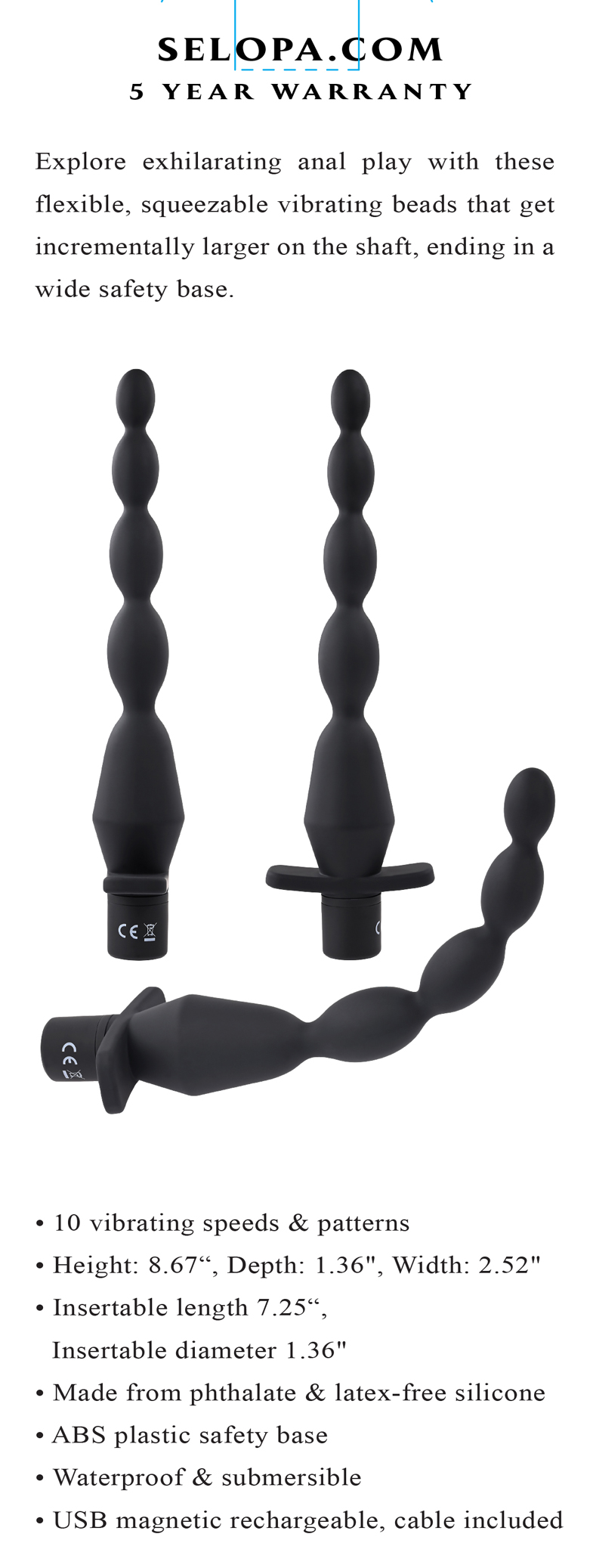vibrating butt beads black vibrating butt beads black