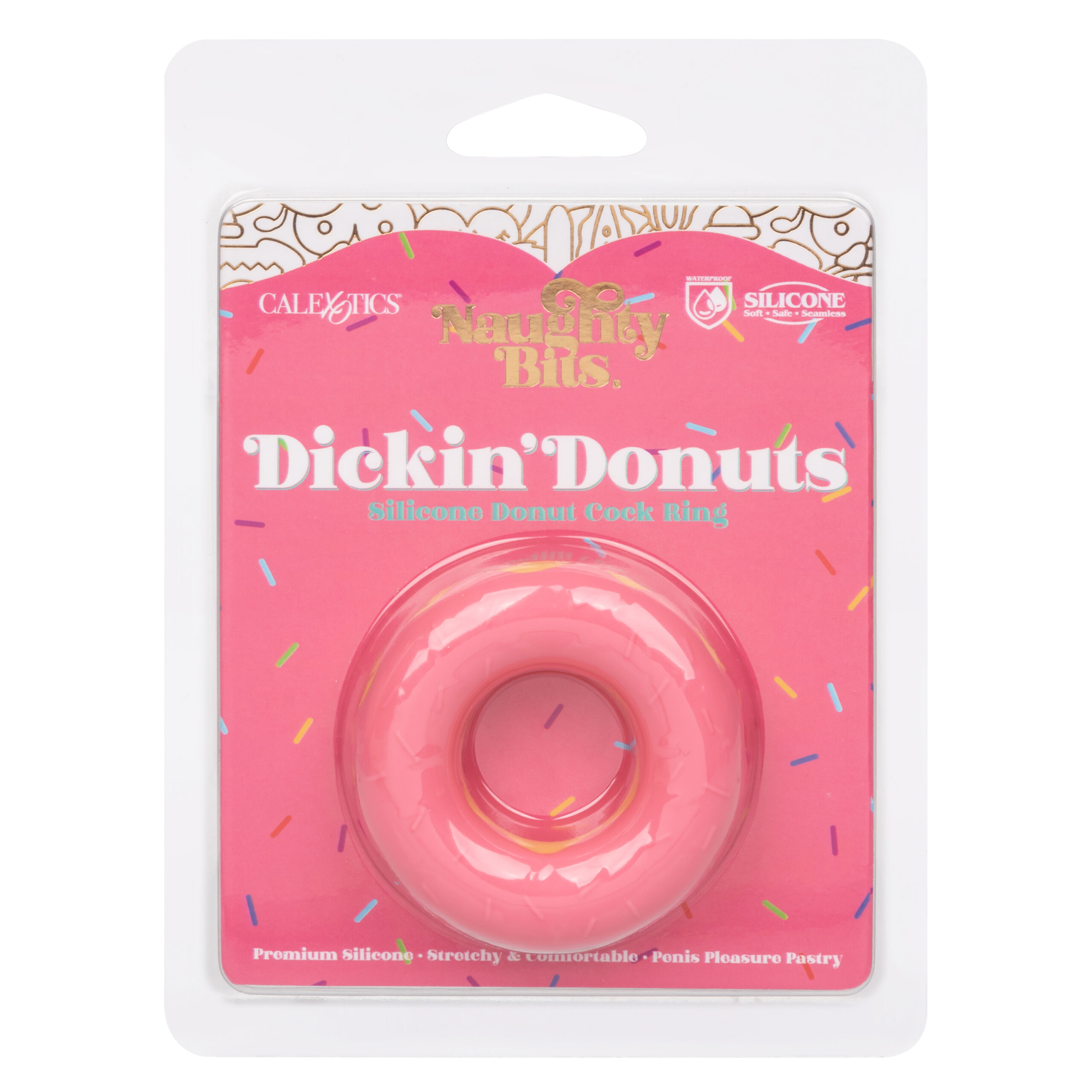 naughty bits dickin donuts silicone donut cock ring pink