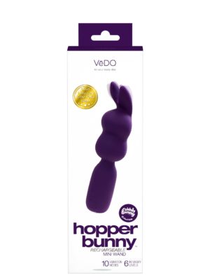 hopper bunny rechargeable mini wand deep purple