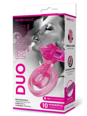 bodywand rechargeable duo ring with clit tickler pink