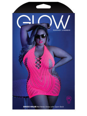 shock value halter dress queen neon pink