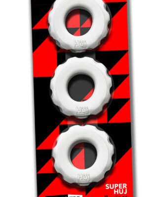 super huj 3 pack cockrings white ice