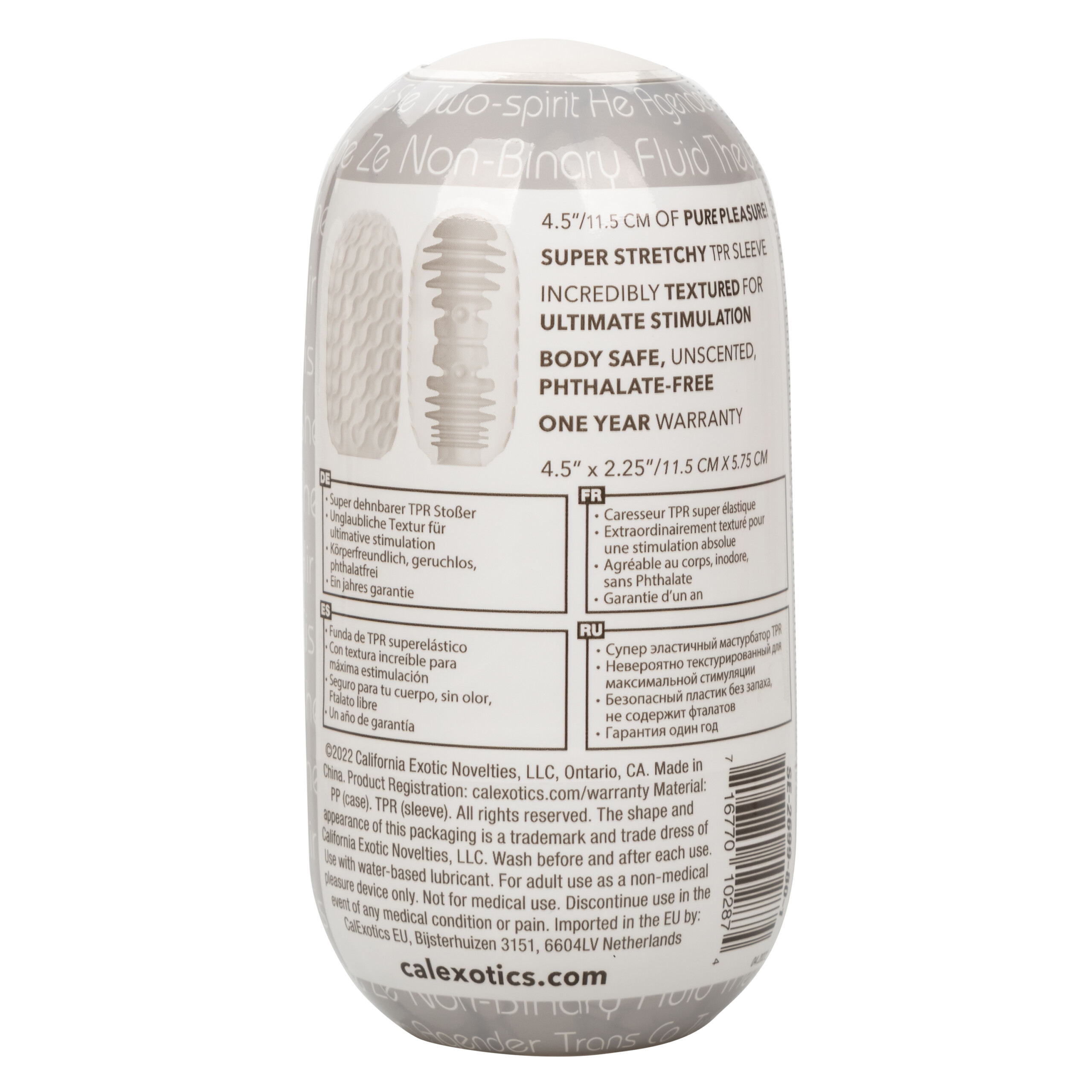 boundless reversible ribbed stroker clear