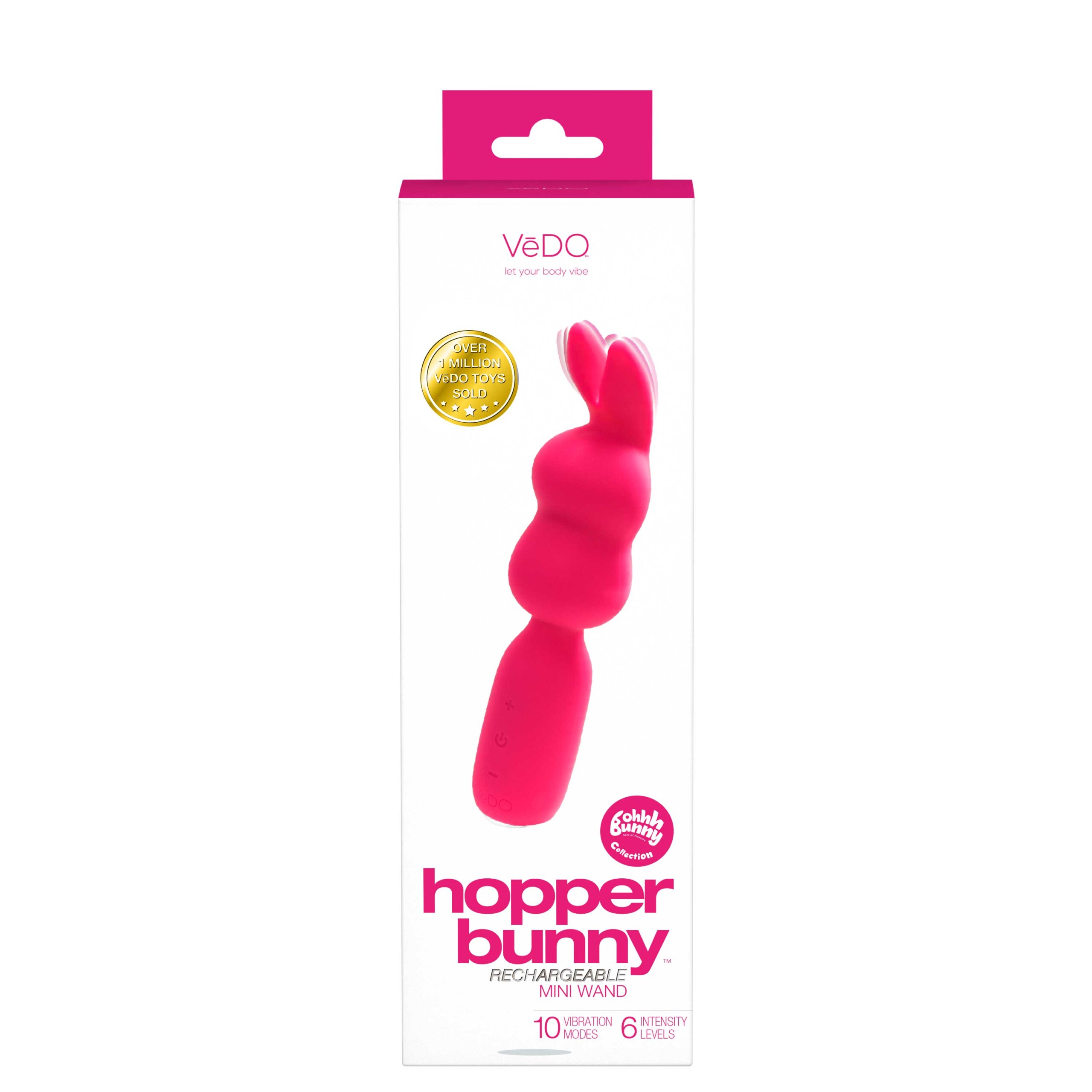 hopper bunny rechargeable mini wand pretty in pink