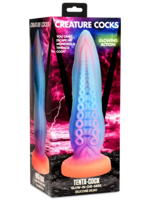 tenta cock glow in the dark silicone dildo