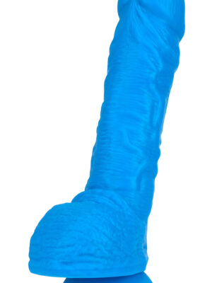 neo 9 inch dual density dildo neon blue