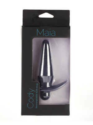 cody silicone vibrating anal plug black