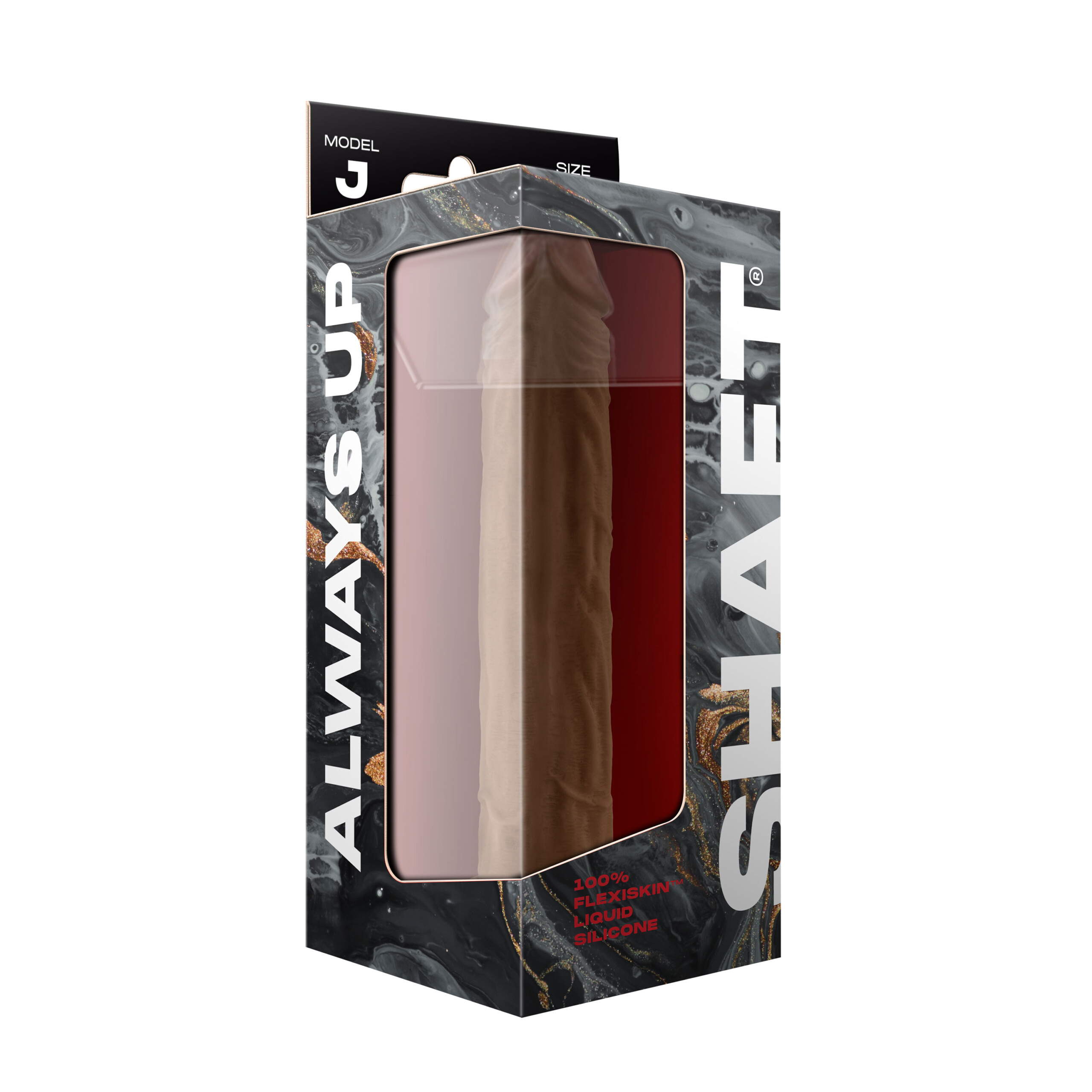 shaft model j 9.5 inch liquid silicone dong oak