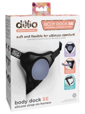 dillio platinum body dock se universal strap on harness black