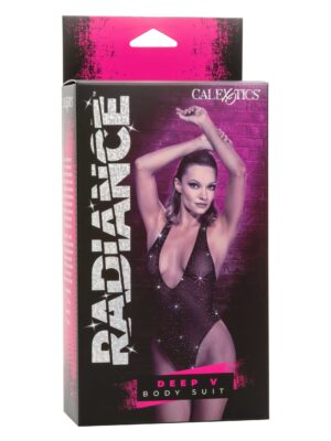 radiance deep v body suit one size black