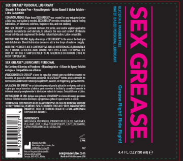 sex grease water based 4.4 oz sex grease water based 4.4 oz