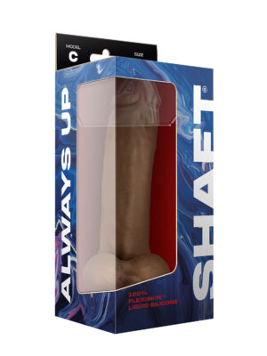 shaft model c 9.5 inch liquid silicone dong with balls oak