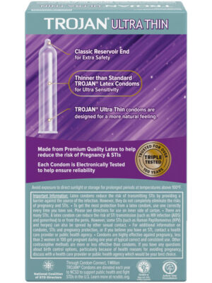 trojan sensitivity ultra thin lubricated condoms 12 pack