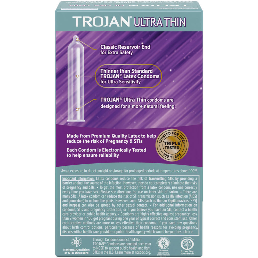 trojan sensitivity ultra thin lubricated condoms 12 pack