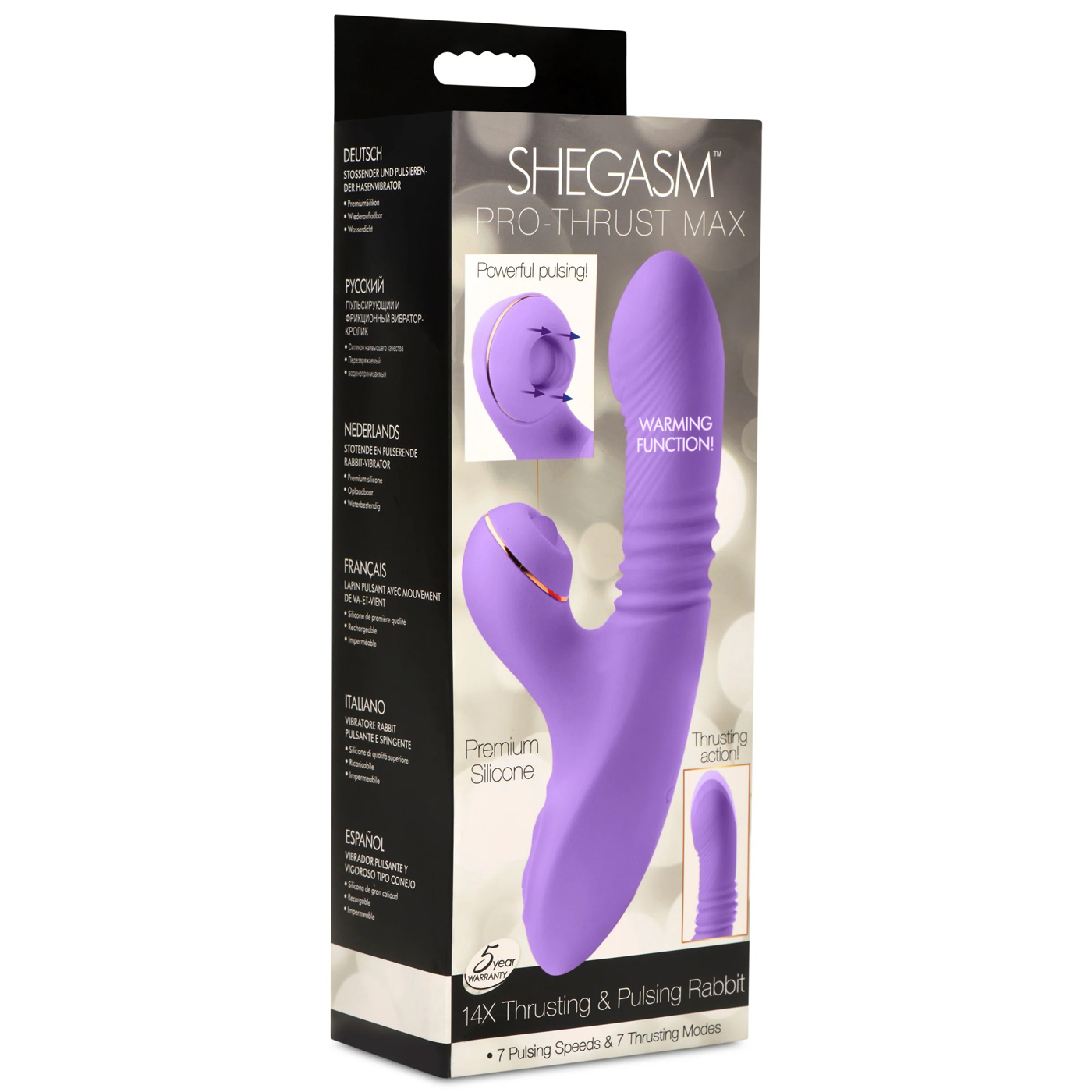 pro thrust max 14x thrusting and pulsing silicone rabbit purple