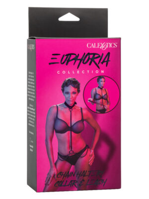euphoria collection chain halter/collar and leash black euphoria collection chain halter/collar and leash black
