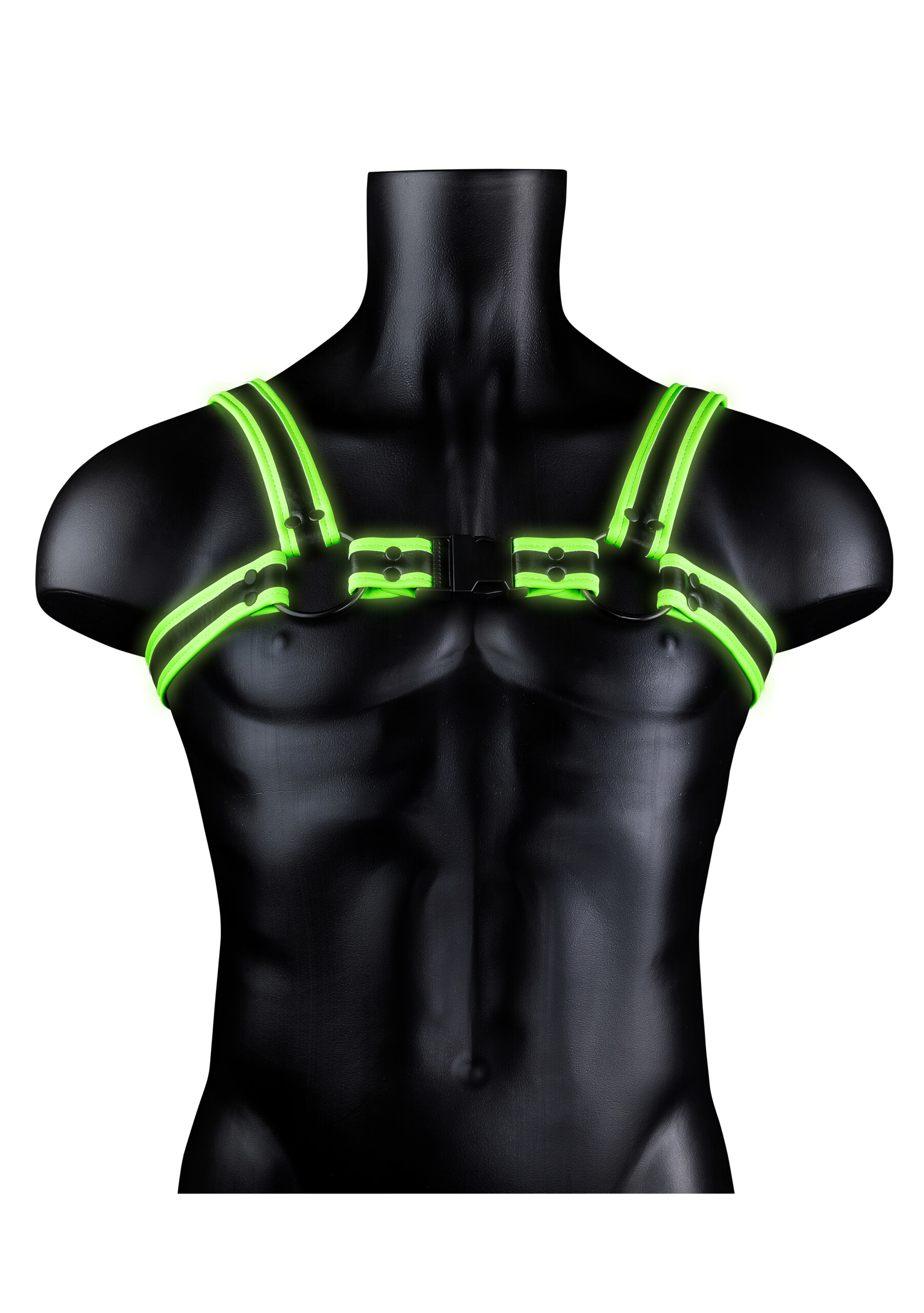 bonded leather buckle harness large/xlarge glow in the dark