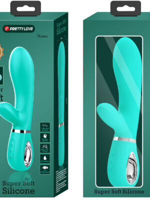 thomas super soft silicone rabbit vibrator turquoise