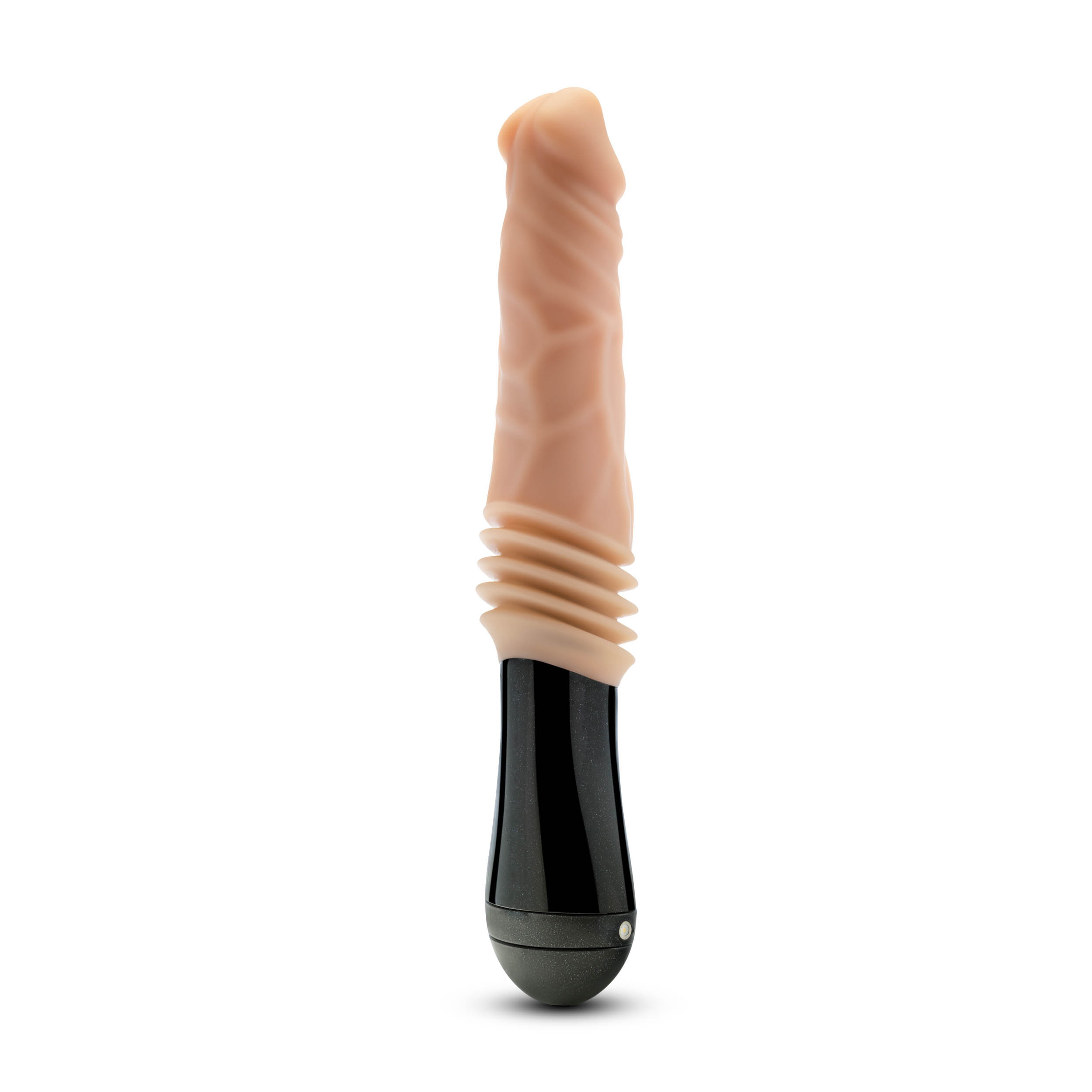 dr. skin silicone dr. knight thrusting gyrating vibrating dildo beige